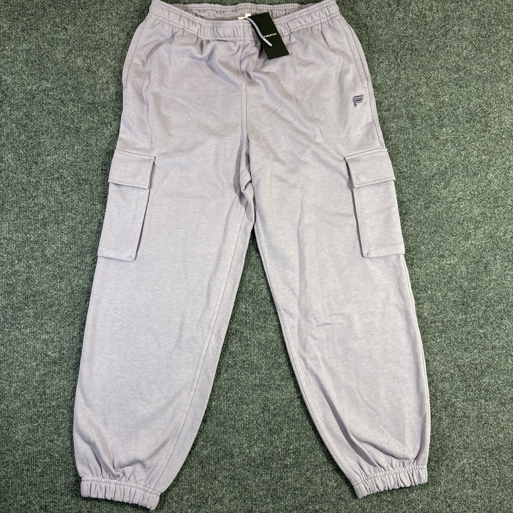 Fabletics Year Round Terry Cargo Joggers Sweatpants Women's Large Short Purple